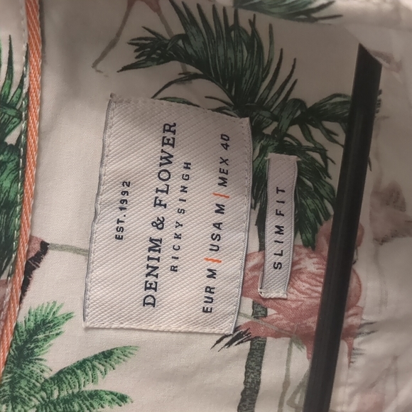 Denim & Flower Hawaiian Shirt - Picture 2 of 2